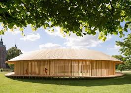 Cover a hot tub or create an outdoor living space. Spherical Wooden Pavilions Around Pavilion