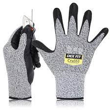 DEX FIT Level 5 Cut Resistant Gloves Cru553, 3D-Comfort Fit, Firm Grip,  Thin & Lightweight, Touch-Screen Compatible, Durable, Breathable & Cool,  Machine Washable; Grey M (8) 1 Pair - Amazon.com