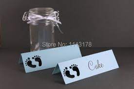 Baby Shower Place Names Light Blue Boy Baby Shower Party Table Name Card Baby Shower Ideas Favor Gift Tags Place Cards Name Card Name Place Cardcard Baby Aliexpress