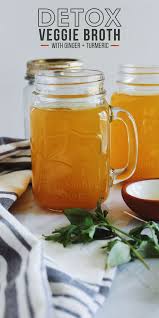 Detox Vegetable Broth With Turmeric And Ginger Recipe Detox Juice Detox Diet Drinks Lemon Detox Diet