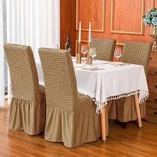Our fabric dining chairs, leather dining chairs, and wooden dining chairs can refresh your dining room and make mealtimes all the more magical. Subrtex Set Of 4 Stretch Dining Chair Cover Ruffle Skirt Slipcovers As Is Item Overstock 33977036