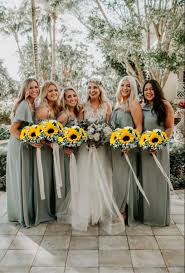 Sage Bridesmaid Dresses With Sunflowers Sage Bridesmaid Dresses Wedding Bridesmaids Sage Green Bridesmaid Dress