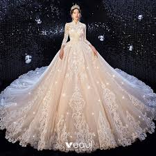 Chinesisches kleid name kurze chinesisches kleid chinesisches kleid brautkleider hochzeitskleid china chinesisches tanz kleid bettdecke hochzeit chinesisches chinesisches geschirr. Chinesischer Stil Champagner Hochzeits Brautkleider Hochzeitskleider 2020 Ballkleid Stehkragen 3 4 Armel Durchbohrt Applikationen Spitze Pailletten