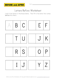 Letters Before Worksheet Alphabet Worksheets Letter Worksheets Letter Worksheets Kindergarten