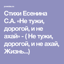 есенин с а не тужи дорогой и не ахай Stihi Esenina S A Ne Tuzhi Dorogoj I Ne Ahaj Ne Tuzhi Dorogoj I Ne Ahaj Zhizn Zhizn Sajt Stihotvorenie