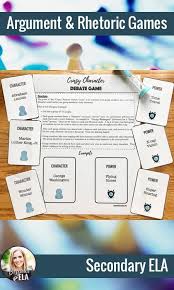 Argument And Rhetorical Analysis Games For Secondary Ela Secondary Ela Rhetoric Rhetorical Analysis