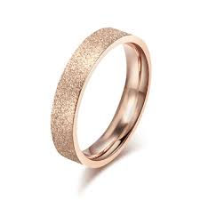 Women S Wedding Love Size Frosted Rose Gold Band Ring Stainless Steel Stainless Steel Wedding Bands Rose Gold Band Ring Women Rings