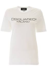 Dsquared2 Milano Print T Shirt In White Black Modesens
