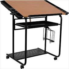 Rolling Drafting Table Art Desk Workstation Tray Writing Office Portable Craft Flash Furniture Wood Drafting Table Drafting Table