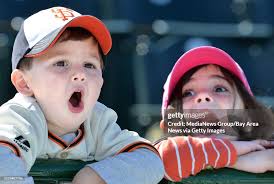 San Francisco Giants fans William Anger left, and sister Hadley Anger...  News Photo