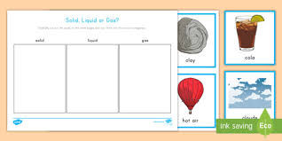 Work together (sharing hope these worksheets are a great start to preschool discoveries. Solids Liquids And Gasses Sorting Activity Teacher Made