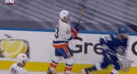 During warmups before game 3 of the second round series between the bruins and islanders, a young fan wearing a mathew barzal islanders jersey could be seen shouting at david pastrnak, who tallied. New York Islanders Gifs Find Share On Giphy