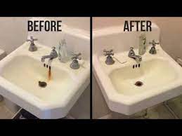 I have mentioned 4 proven to be effective ways to remove rust stains from your bathtub. How To Remove Rust Stains From A Porcelain Sink Youtube