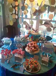 Shark Party Cake Candy Chum Table Kiddies Loved It We Had A Fish Bowl On Table W A B Dory Birthday Party Shark Birthday Party Shark Themed Birthday Party