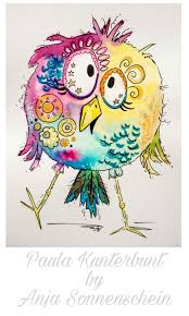Funny Bird Watercolor Bird Drawings Happy Paintings Watercolor Bird