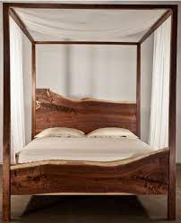 Queen wood canopy bed frame. Via Woodsy Check Out The Deal On Queen Canopy Bed Made From Staatsburg Walnut Tree At Eco First Art Canopy Bed Frame Queen Canopy Bed Wooden Bed Frames