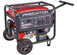 The predator 9000 comes with both electric start and pull start the site also mentions that the generator can run for 13 hours with a full fuel tank and at a 50% load capacity. Predator 9000 7250 9000w Portable Generator User Review Deals