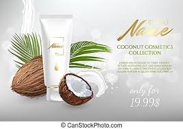 Download Moisturizing Cream With Coconut Oil Design Cosmetic Package Organic Coco Milk Body Lotion Tropical Repair Masque Canstock