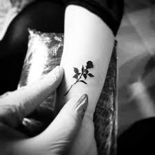 Minimalism Minimal Black Rose Small Flower Black Rose Tattoos Rose Tattoos For Men Rose Tattoos On Wrist