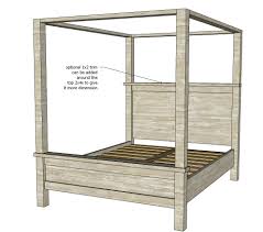 This canopy bed is made out of reclaimed cypress and cedar wood. Farmhouse Canopy Bed Frame All Sizes Ana White