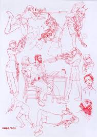 Kim Jung Gi How To Draw Figures In Perspective The Way I Like Comics Sketch Book Kim Jung Character Design