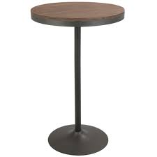 Lumisource Dakota Grey And Brown Adjustable Height Bar Table Bt Dak Gy Bn The Home Depot Solid Wood Dining Table Wood Dining Table Dinette Tables