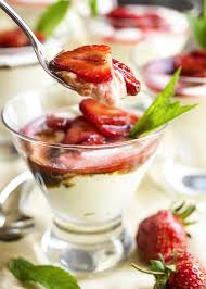 Balsamic Strawberry Mascarpone Mousse Just A Little Bit Of Bacon Recipe Sour Cream Desserts Food Mascarpone