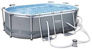 Bestway 9 10 Quot X 6 6 Quot X 33 Quot Power Steel Oval Frame Above Ground Swimming Pool Best Above Ground Pool Cool Pools Easy Set Pools