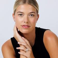 3.01 Carat Cushion Lab Diamond Sky Halo with Split Pavé Band Engagement  Ring