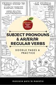 Regular Present Tense Ar Er Ir Verbs Doodle Pages Worksheets Notes Spanish Learning Spanish Doodle Pages Spanish Classroom