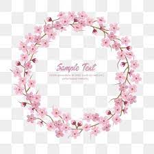 Sakura Flower Wreath Sakura Round Frame Wreath Clipart Sakura Wreath Png And Vector With Transparent Background For Free Download Bunga Sakura Kartu Pernikahan Bunga