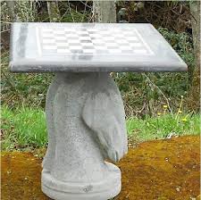 Concrete Chess Table Knight Base Chess Table Chess Set Unique Chess