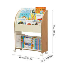 Here are a ton of amazing diy kid's bookshelf ideas to get those books organized! Kids Bookcase Book Display Stand 4 Tier Rolling Bookshelf With Wheels Natural Teak Hardwood Books Toy Shelf Organizer For Playrooms Bedroom Buy Online At Best Price In Uae Amazon Ae