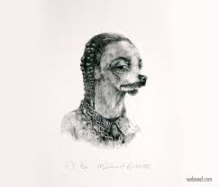Pencil Drawing Dog Snoop Funny By Michaelgillette 12