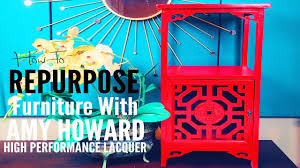 How To Repurpose Furniture With Amy Howard Lacquer Spray Paint Ep 14 Woop Woop Youtube