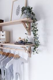 Tasmanian Oak Bracket Shelf With Hanging Rod Wooden Nursery Shelving Timber Clothes Rack Regal Kinder Regal Kinderzimmer Und Regal Eiche