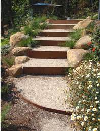 Pea Gravel Steps Landscape Steps Backyard Landscaping Designs Garden Stairs