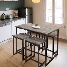Zenvida 5 Piece Bistro Pub Table Set With 4 Stools Walmart Com In 2020 Pub Table Sets Pub Style Table Dining Room Small