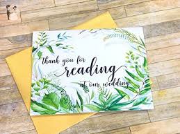 Thank You For Reading At Our Wedding Wedding Reader Card Wedding Thank You Cards Amazon Partner Link Wedding Thank You Cards Flower Girl Card Groom Card