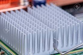 gpu cooler heat sink closeup stock