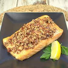 Refrigerate and marinate for 30 minutes. Maple Bourbon Oven Glazed Salmon With Pecan Topping Palatable Pastime Palatable Pastime