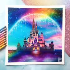 Sydney Nielsen On Instagram Disney Castle Drawing Made With Prismacolor Pencils Click The Link In My Bio To W Disney Drawings Disney Castle Drawing Art