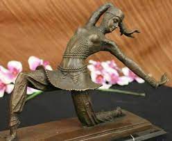 3.5ʺw × 10.5ʺd × 5.25ʺh alameda, ca. Rare Art Deco Bronze Dancer Figurine By Demetre Chiparus Romanian Artist Artwork Ebay