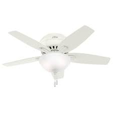 The casual crestfield fan comes with led light covered by clear glass that will keep home interior current and inspired; 42 Newsome Low Profile Ceiling Fan White Includes Energy Efficient Light Hunter Target