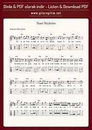 Nasil Soylerim Gitar Nota Tab Gitaregitim Net Gitar Notalara Dokulmus Muzik Flut