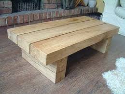 The last image shows medium oil, natural oil and jacobean oil in that order each kiln dried oak sleeper has been planned, sanded and given smooth curved edges for a smooth to the touch finish. Chucky Oak Sleeper Coffee Table 240 Stuebord Stue Bord Hus Innredning