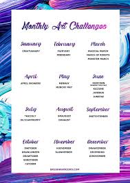 List Of Monthly Art Challenges Art Challenge Art Journal Challenge September Art