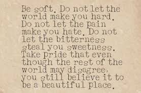 Be Soft Do Not Let The World Make You Hard Be Soft Words Words Quotes Quotable Quotes
