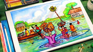 How To Draw Scenery Of Flood Very Easy Easy Drawings Easy Scenery Drawing Drawing Competition Winter is the coldest season of the year in polar and temperate zones; easy drawings easy scenery drawing