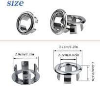 6 Pcs Electroplating Sink Overflow Ring Round Basin Cover ...